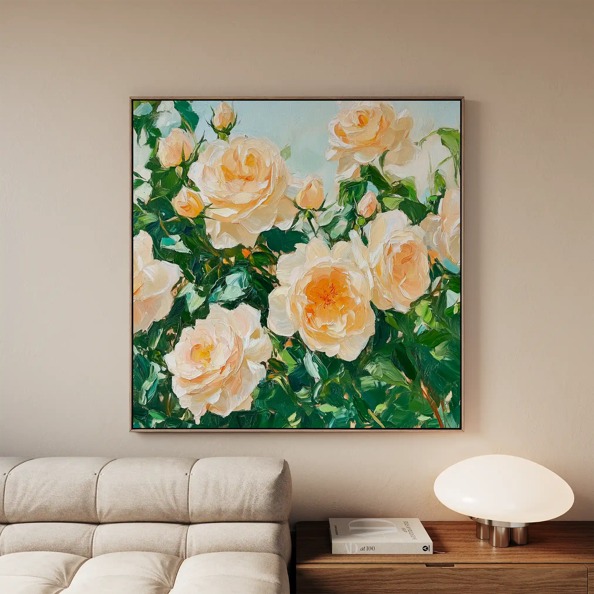 Floral 1288 Canvas Art 60 x 60 cm / Black
