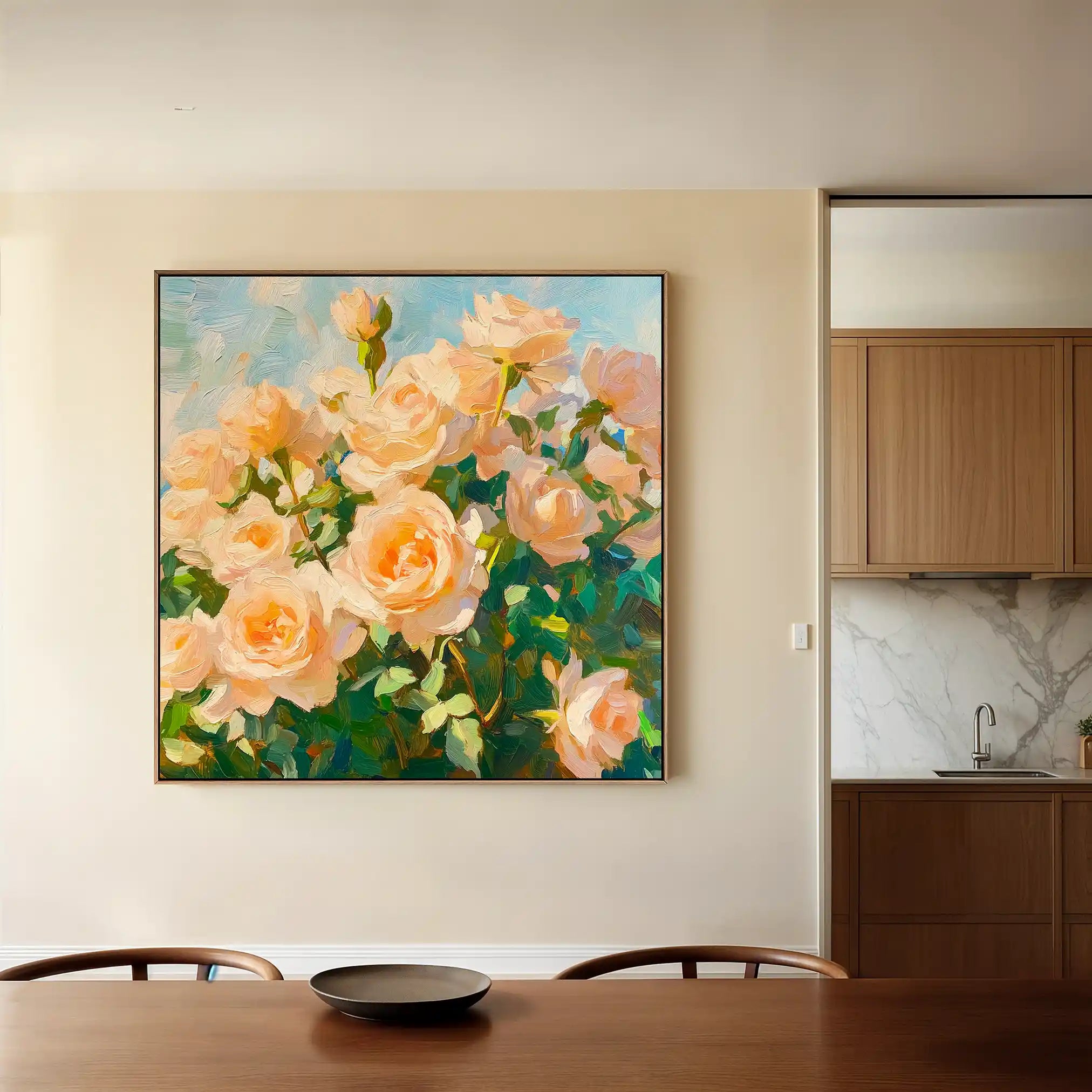Floral 1289 Canvas Art 60 x 60 cm / Black