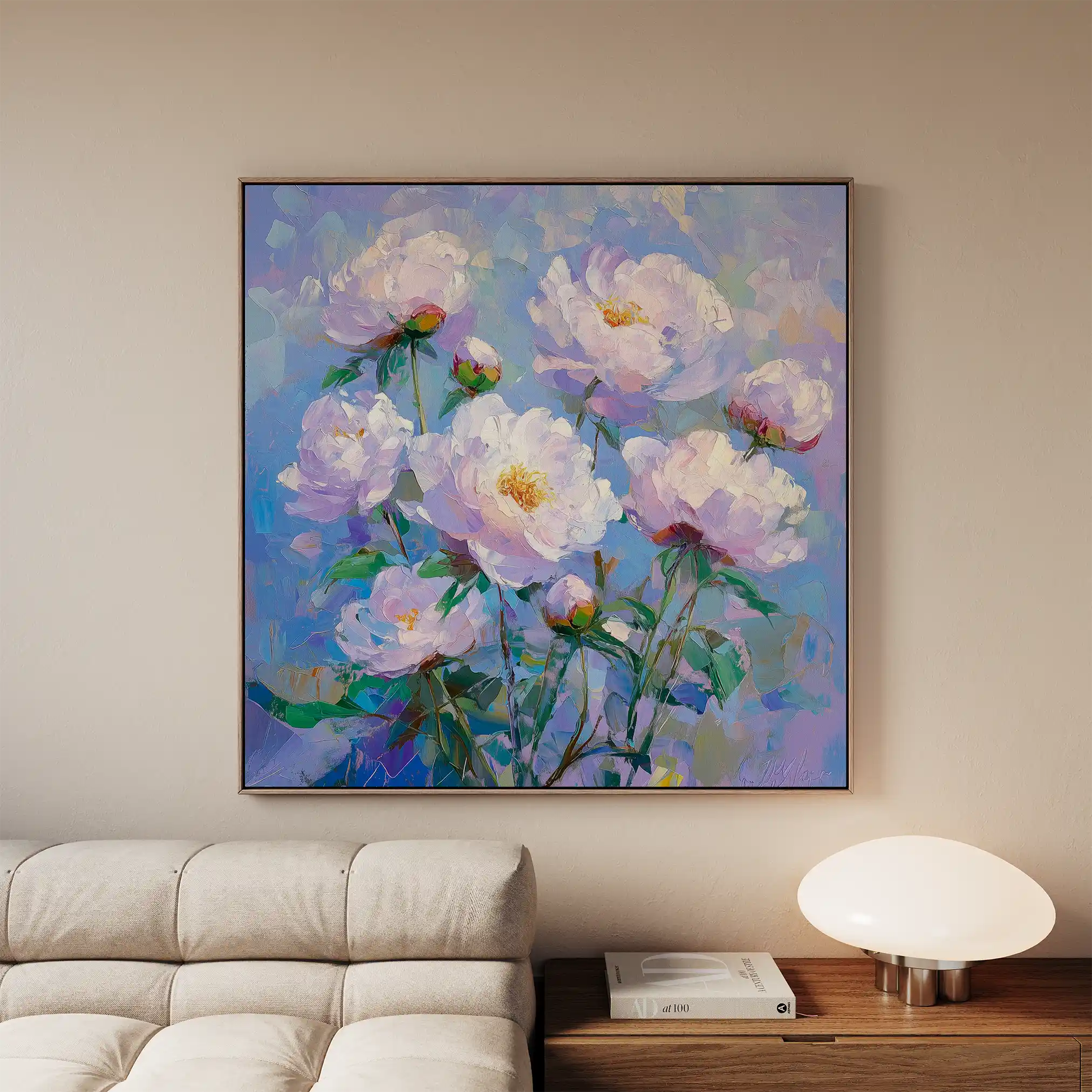 Floral 1290 Canvas Art 60 x 60 cm / Black