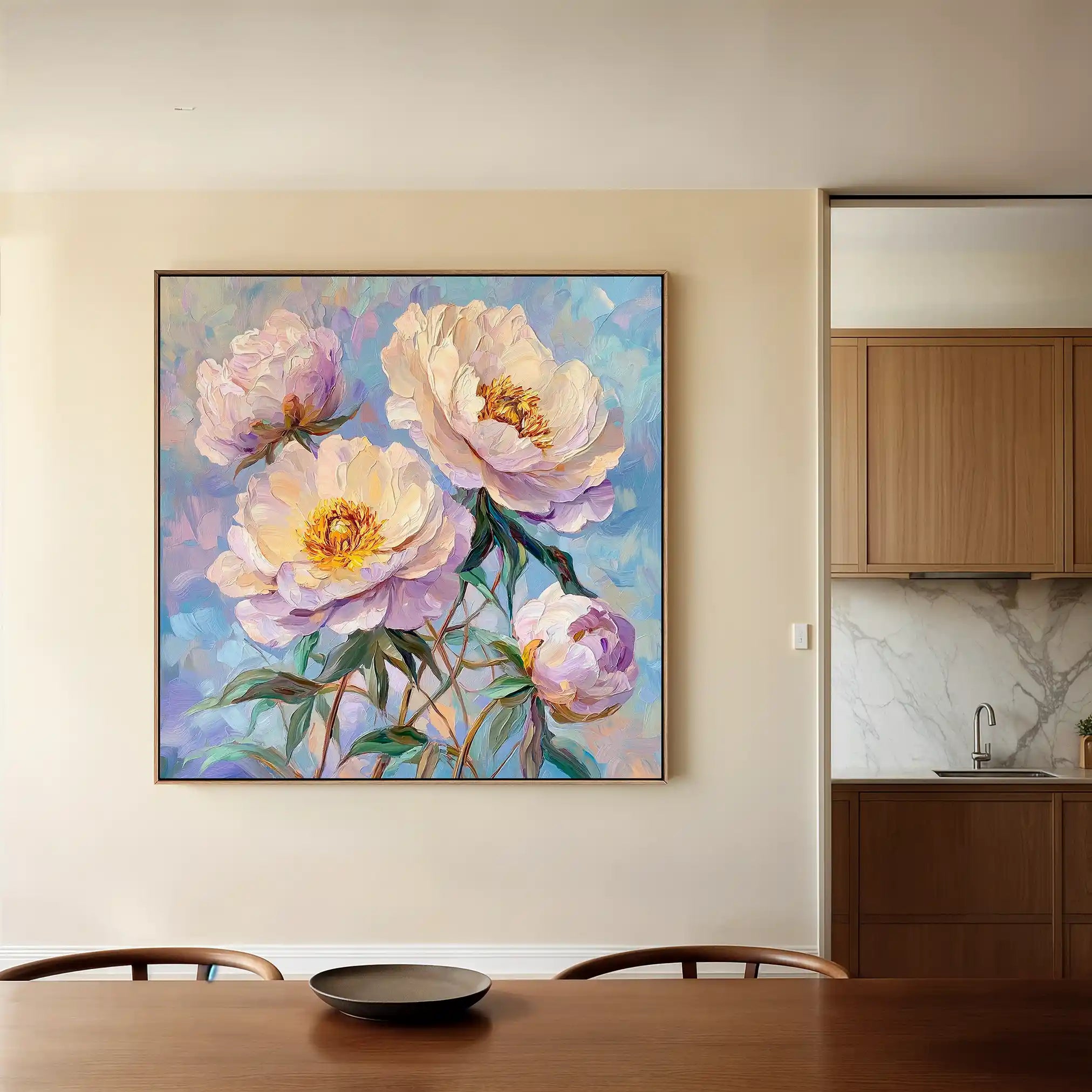Floral 1291 Canvas Art 60 x 60 cm / Black