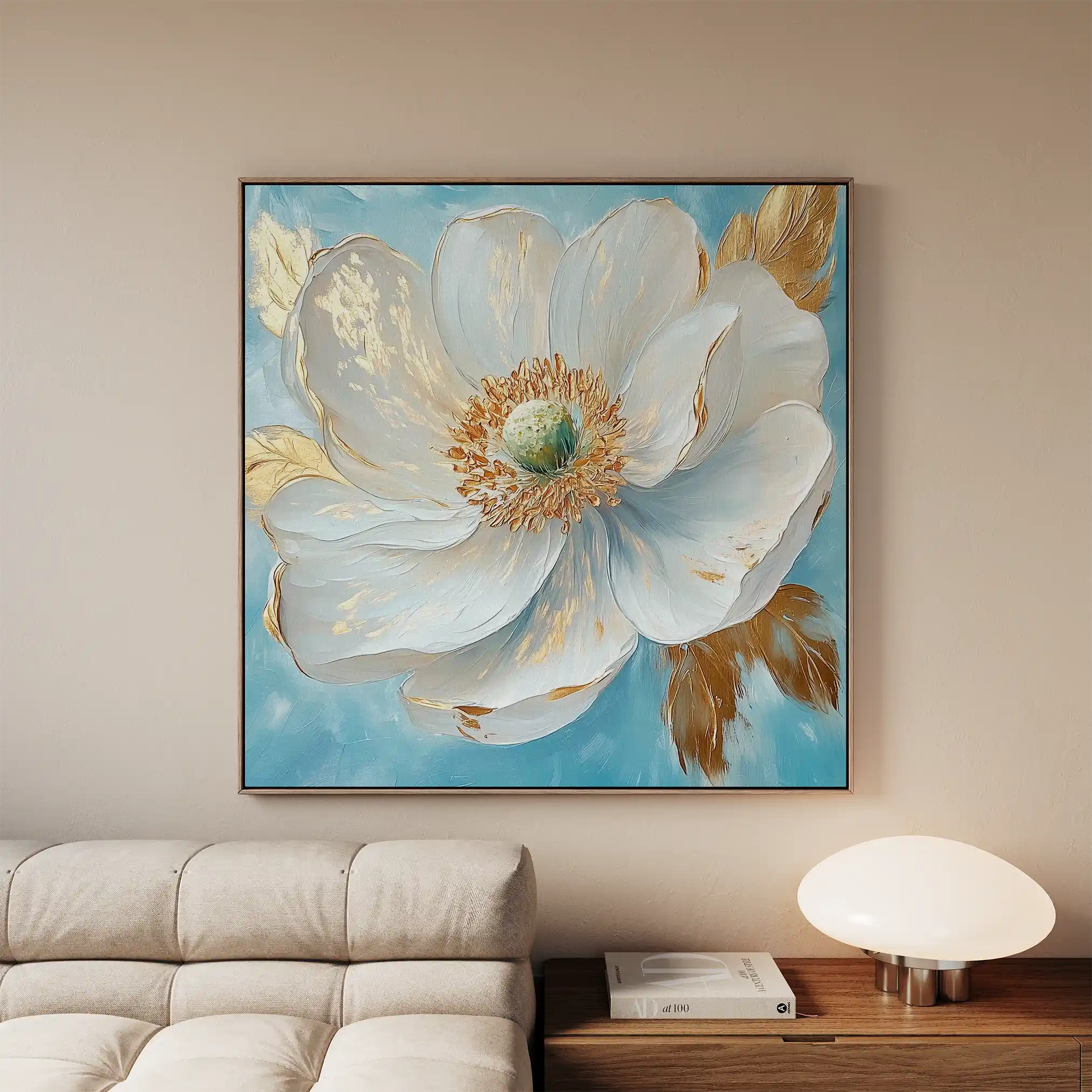Floral 1293 Canvas Art 60 x 60 cm / Black