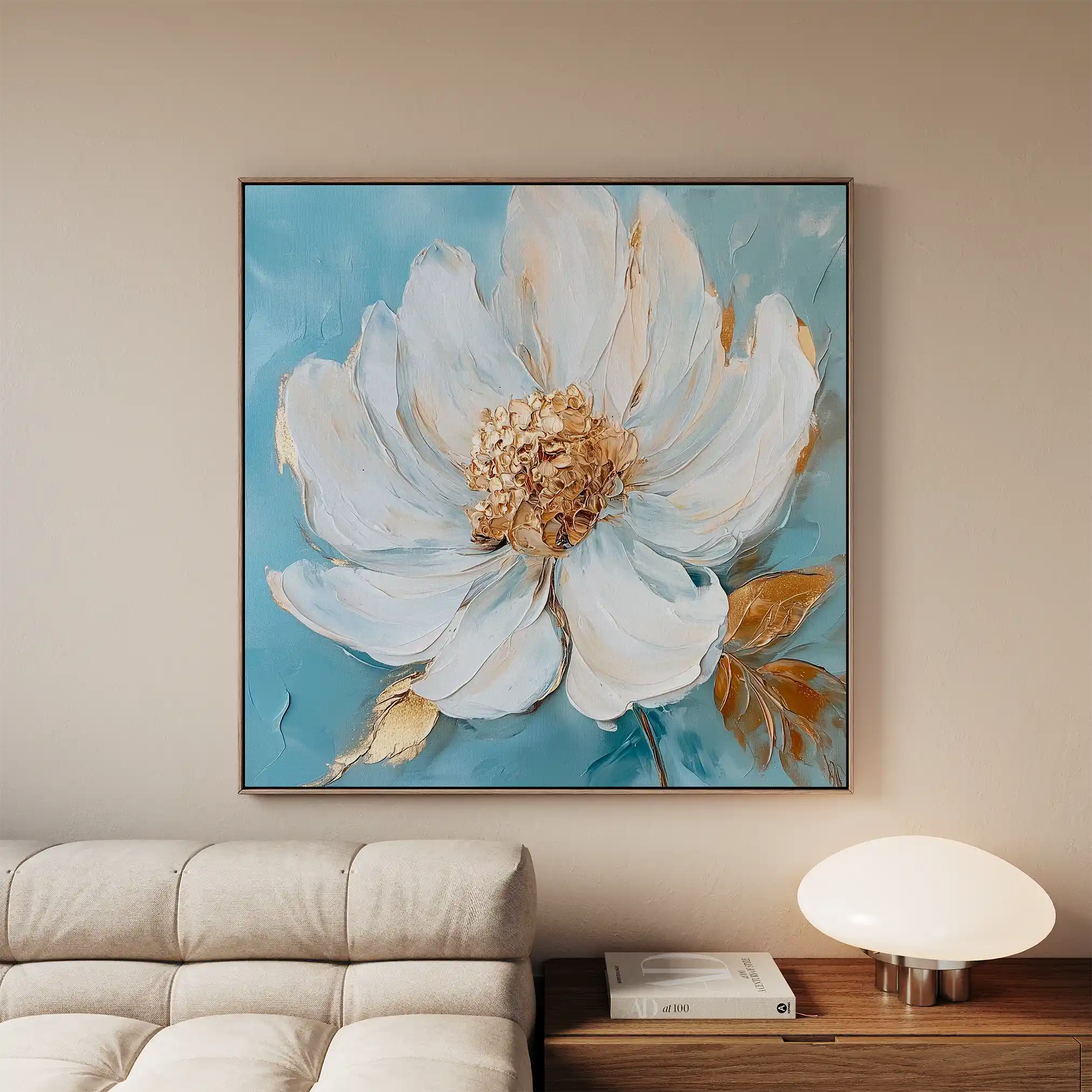 Floral 1294 Canvas Art 60 x 60 cm / Black
