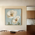 Floral 1296 Canvas Art 60 x 60 cm / Black