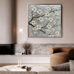 Floral 1297 Canvas Art 60 x 60 cm / Black