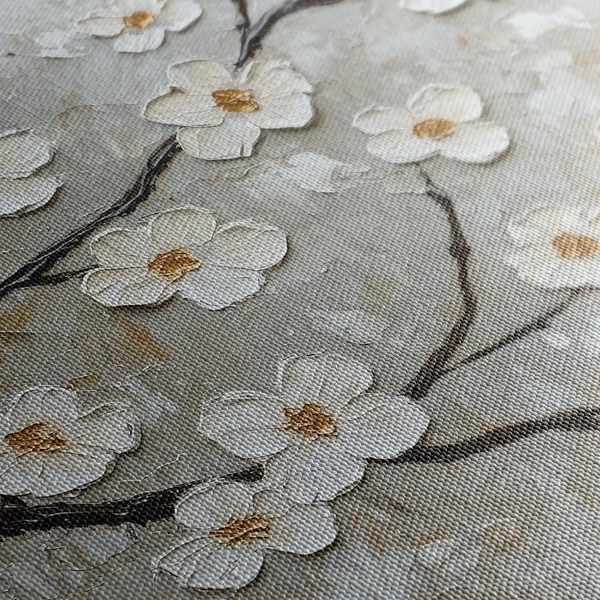 Floral 1297 Canvas Art 60 x 60 cm / Black