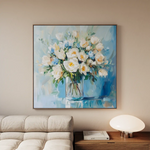 Floral 1299 Canvas Art 60 x 60 cm / Black