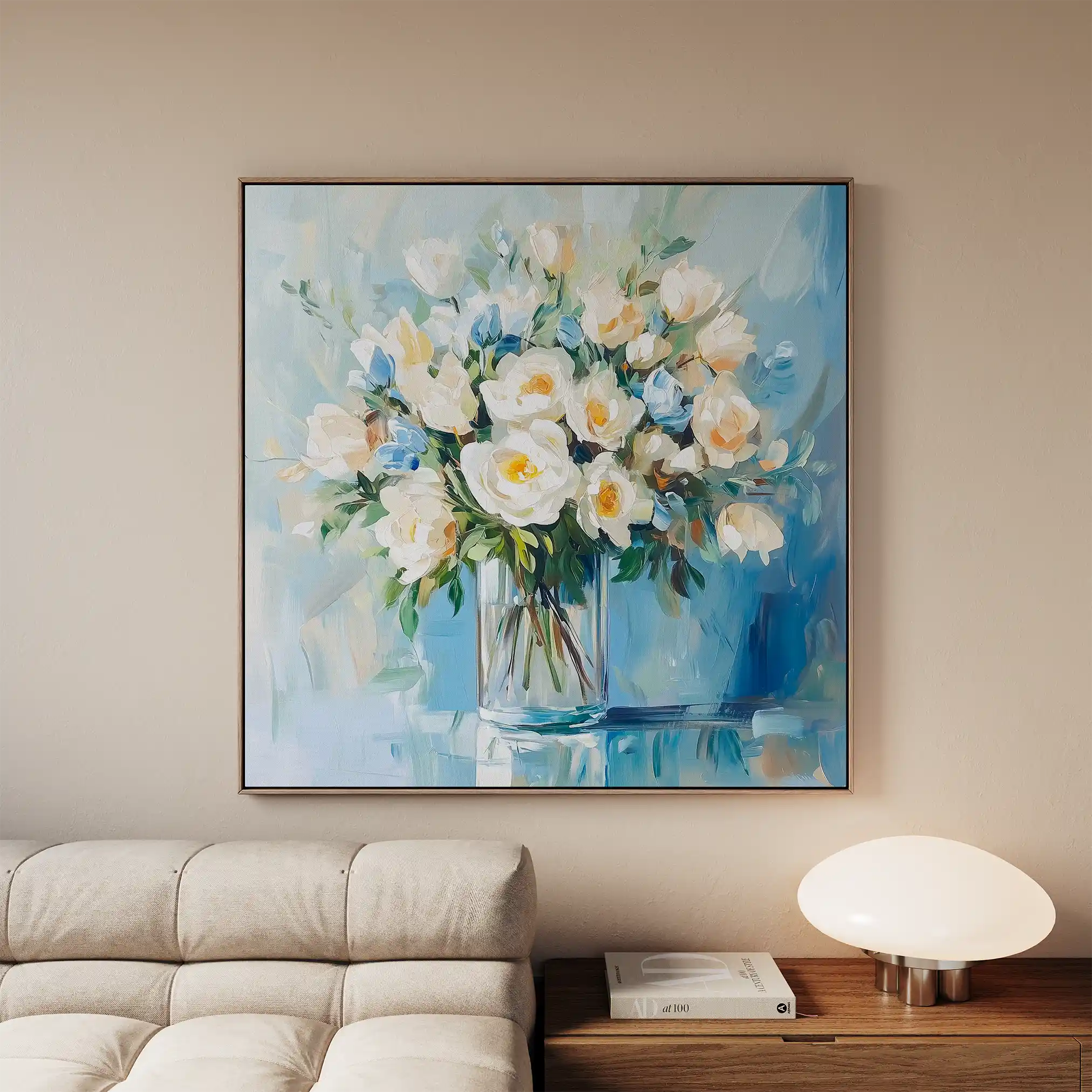 Floral 1299 Canvas Art 60 x 60 cm / Black
