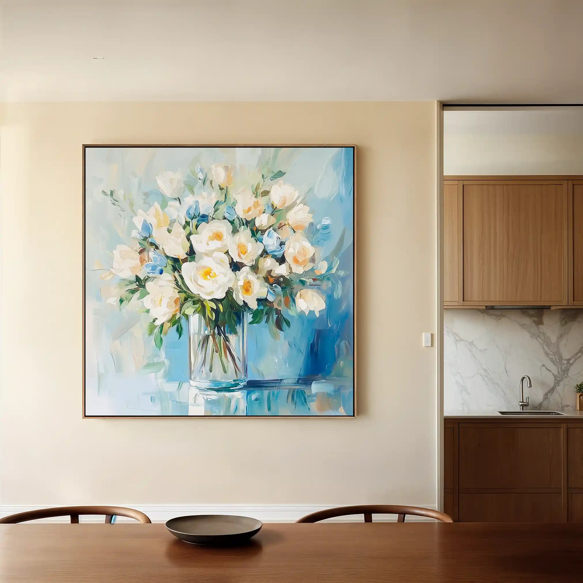 Floral 1299 Canvas Art 60 x 60 cm / Black