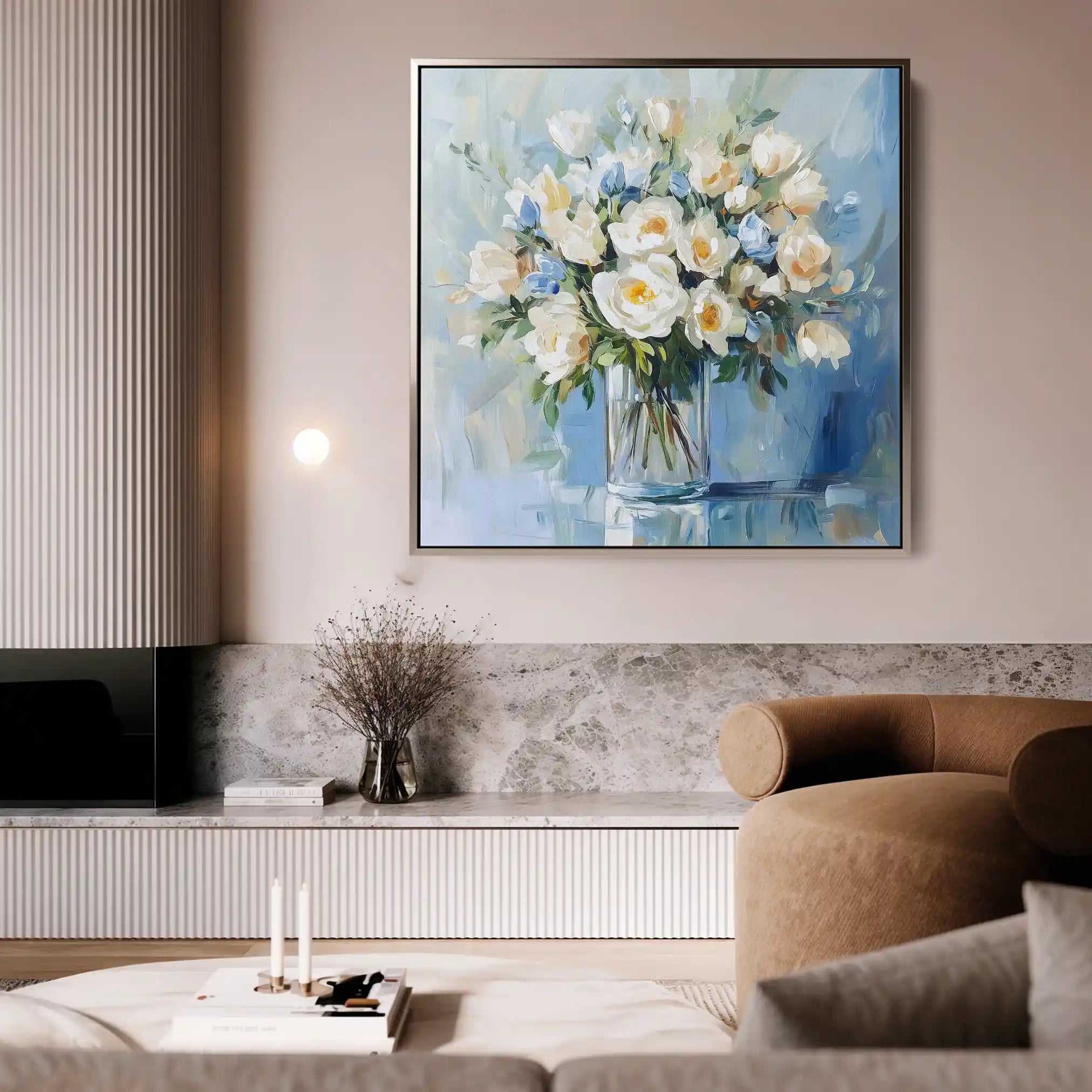 Floral 1299 Canvas Art 60 x 60 cm / Black