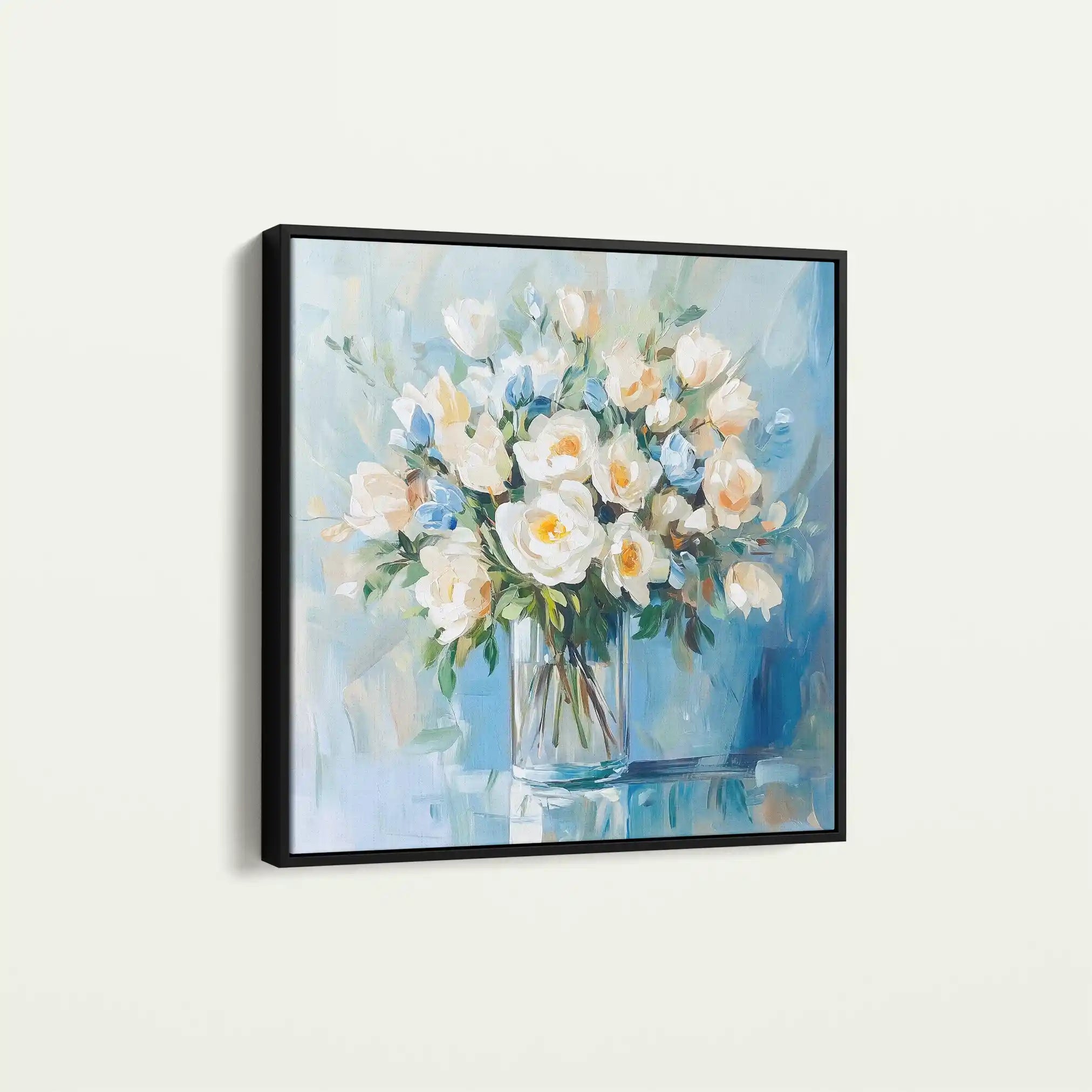 Floral 1299 Canvas Art 60 x 60 cm / Black