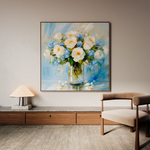 Floral 1300 Canvas Art 60 x 60 cm / Black