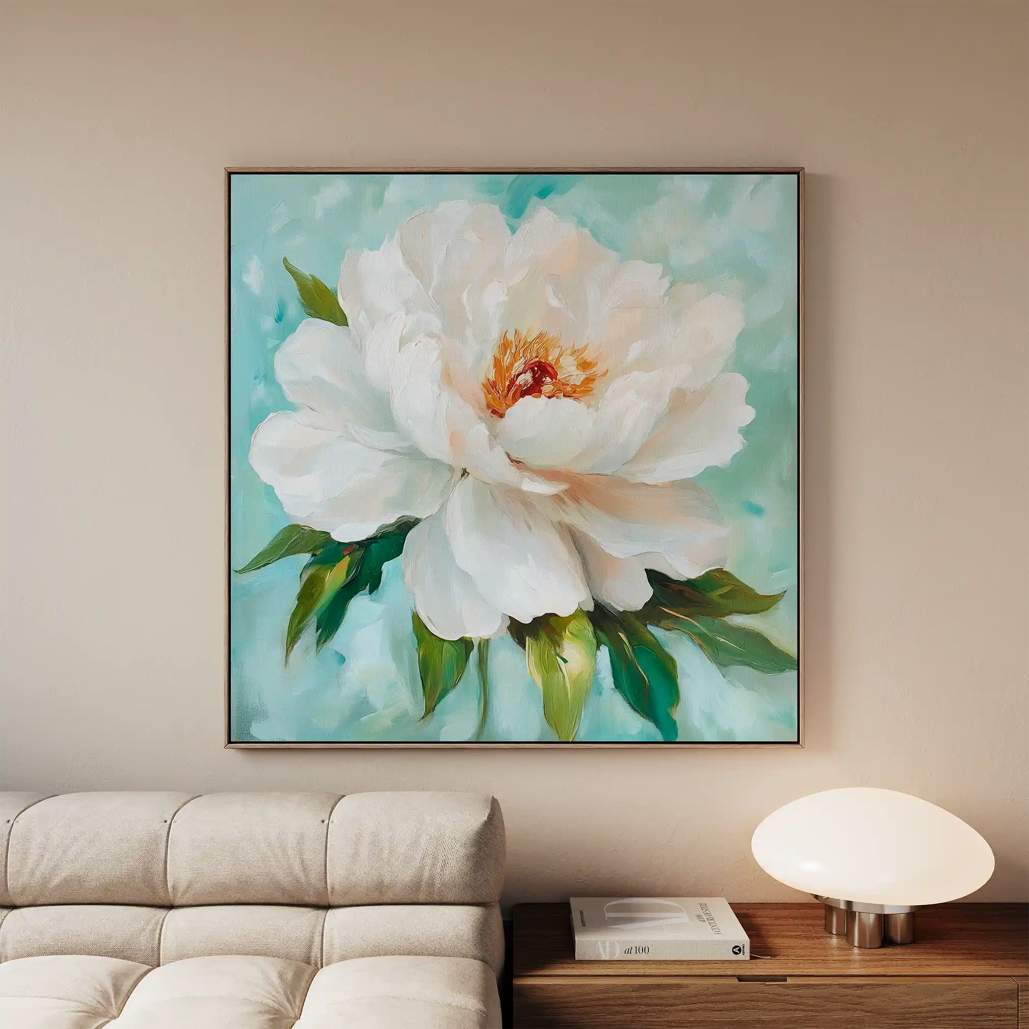 Floral 1301 Canvas Art 60 x 60 cm / Black