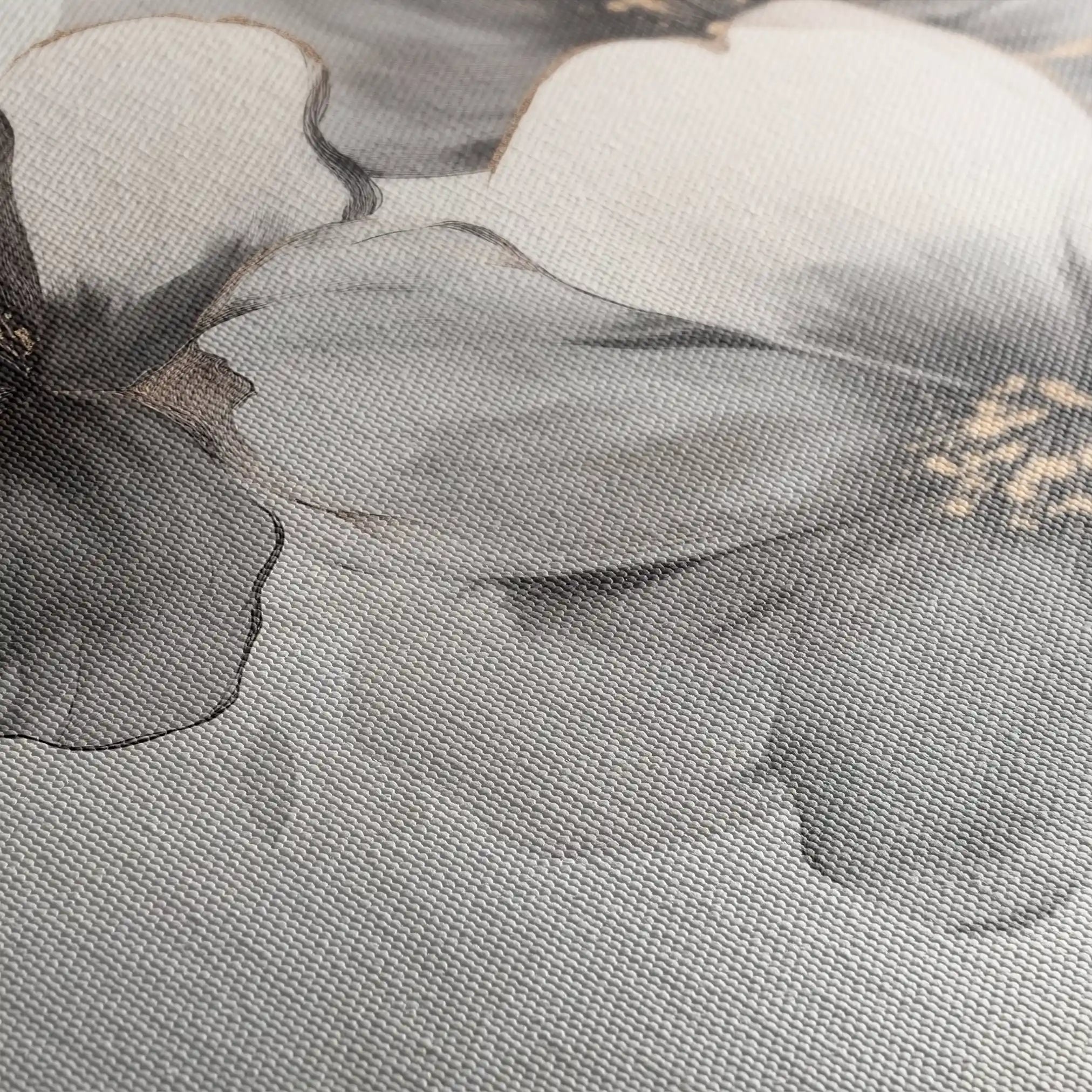 Floral 1302 Canvas Art 60 x 60 cm / Black