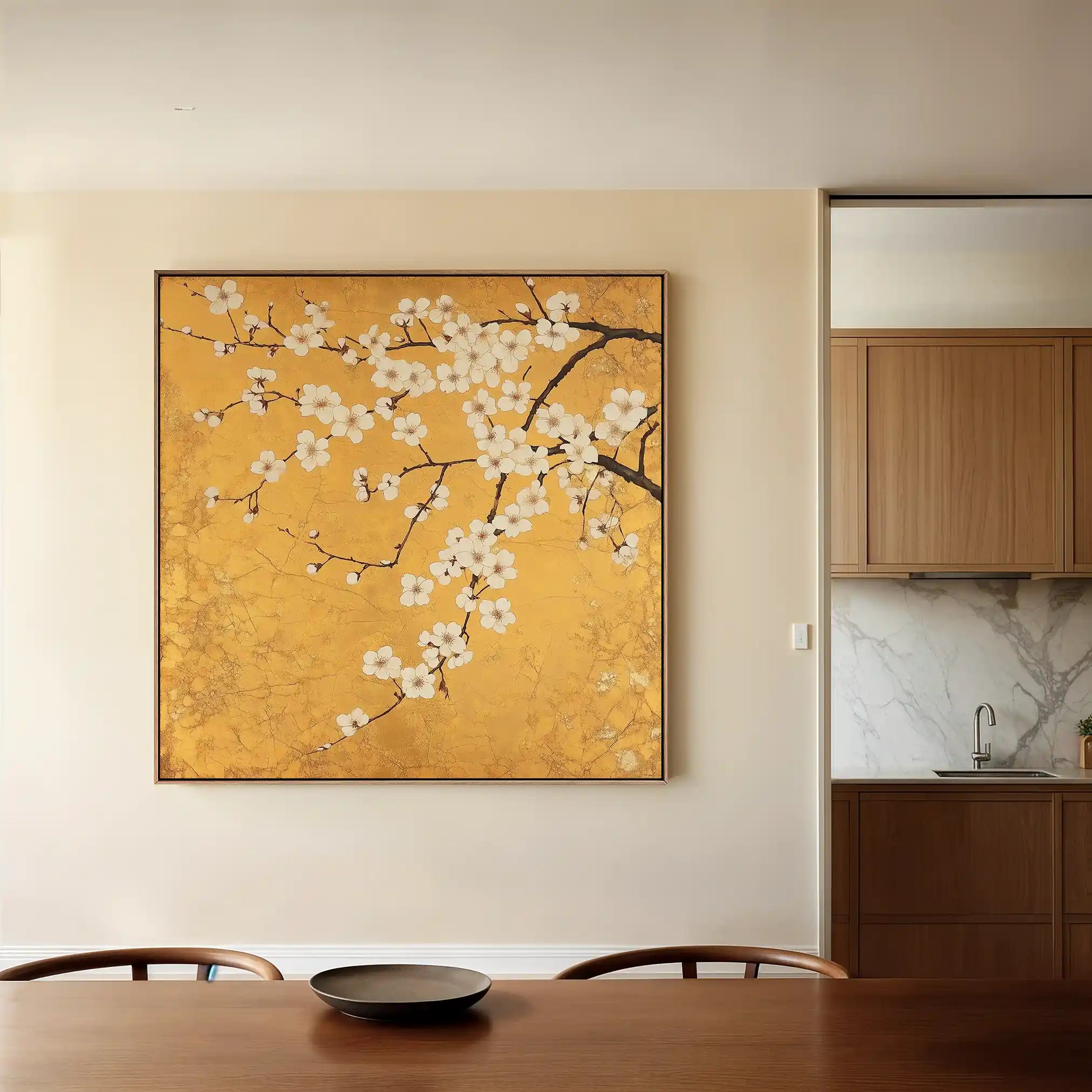 Floral 1303 Canvas Art 60 x 60 cm / Black