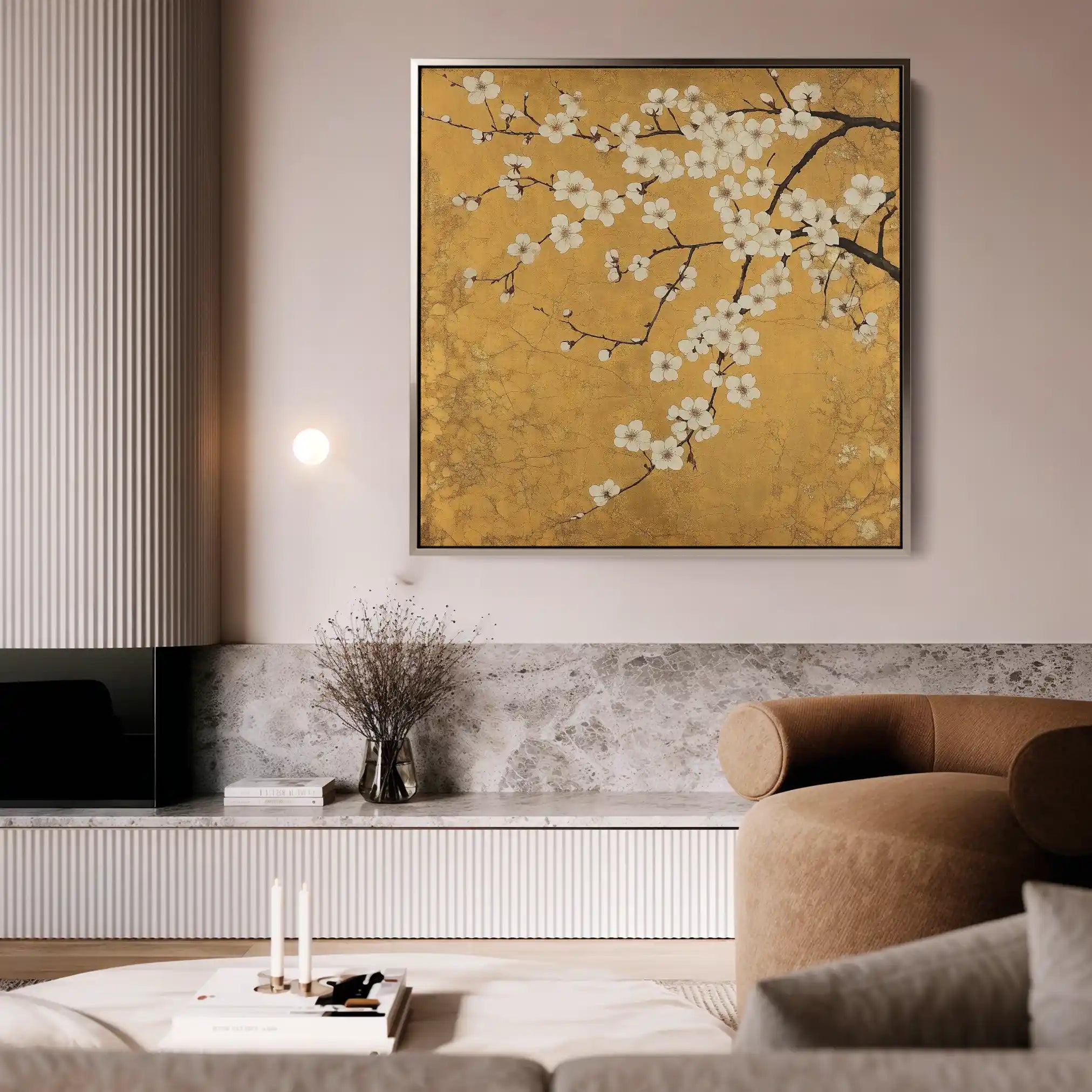 Floral 1303 Canvas Art 60 x 60 cm / Black
