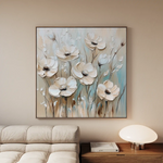 Floral 1304 Canvas Art 60 x 60 cm / Black