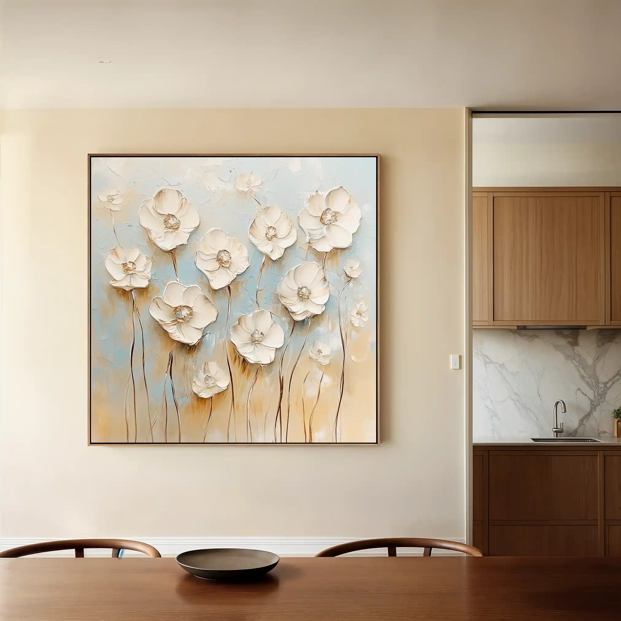 Floral 1305 Canvas Art 60 x 60 cm / Black