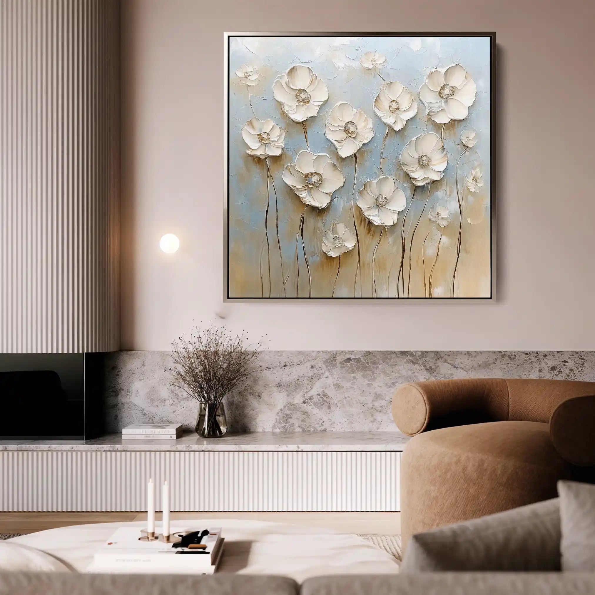 Floral 1305 Canvas Art 60 x 60 cm / Black
