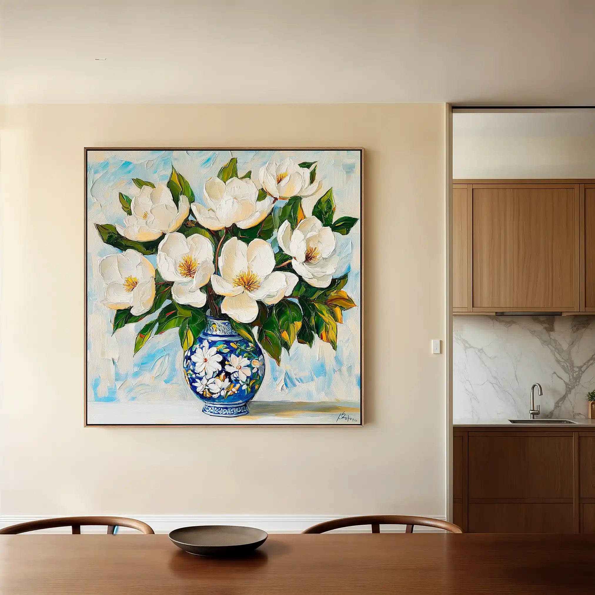 Floral 1306 Canvas Art 60 x 60 cm / Black