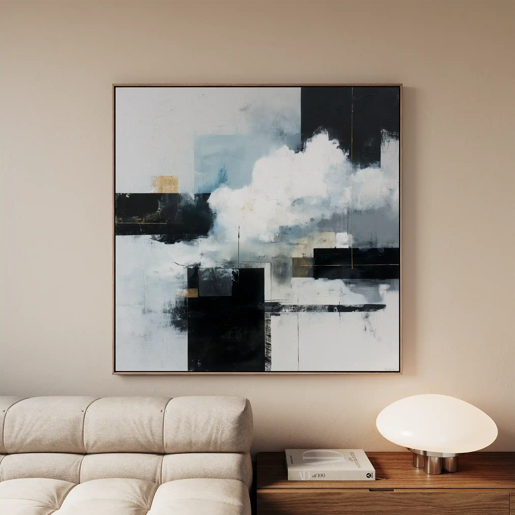 Abstract 1307 Canvas Art 60 x 60 cm / Black