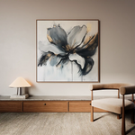 Floral 1308 Canvas Art 60 x 60 cm / Black