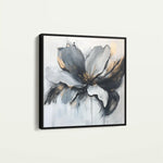 Floral 1308 Canvas Art 60 x 60 cm / Black