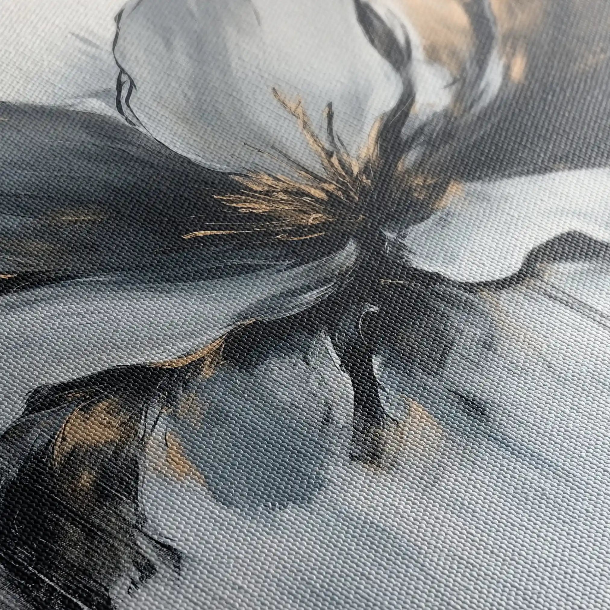 Floral 1308 Canvas Art 60 x 60 cm / Black