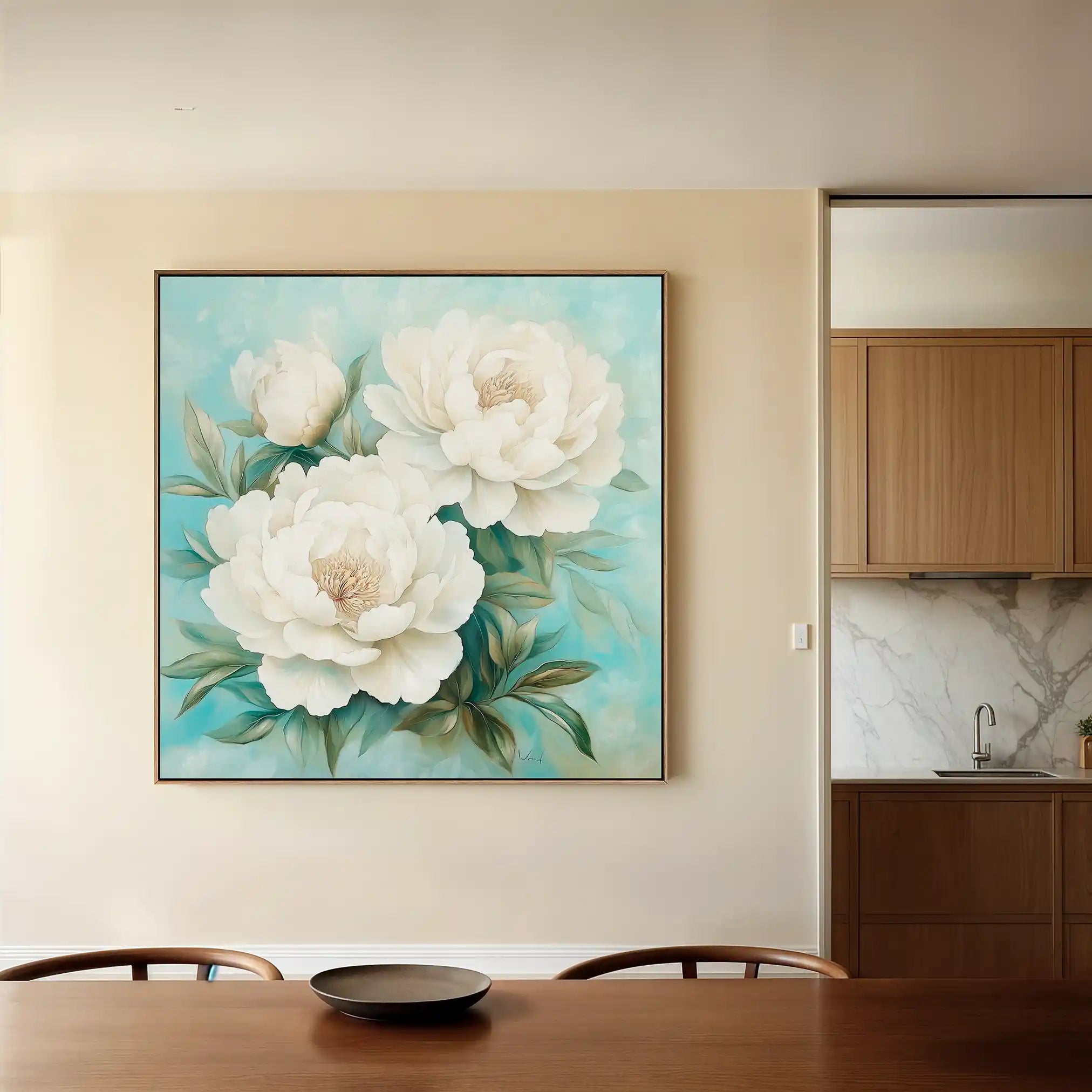 Floral 1311 Canvas Art 60 x 60 cm / Black