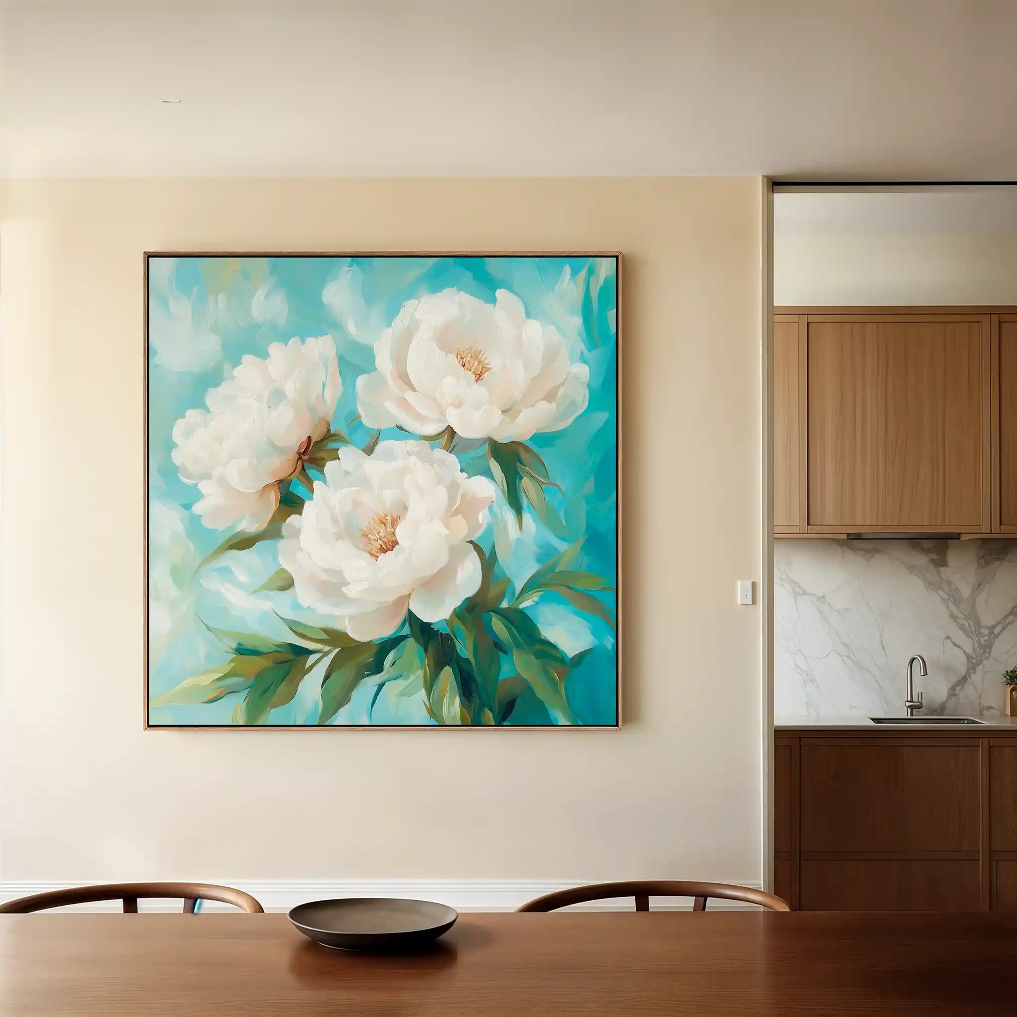 Floral 1312 Canvas Art 60 x 60 cm / Black