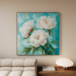 Floral 1312 Canvas Art 60 x 60 cm / Black