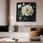 Floral 1313 Canvas Art 60 x 60 cm / Black