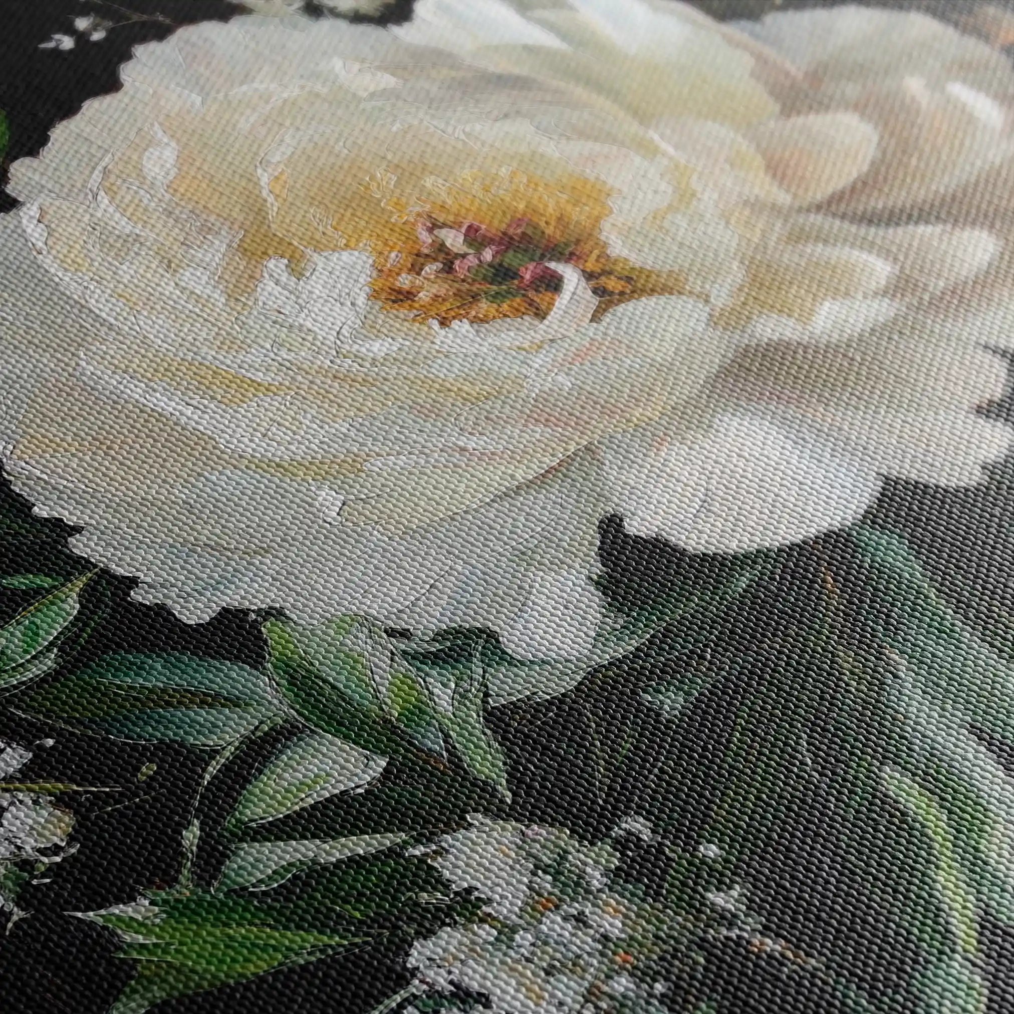 Floral 1313 Canvas Art 60 x 60 cm / Black