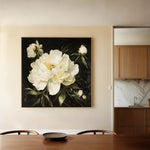 Floral 1314 Canvas Art 60 x 60 cm / Black