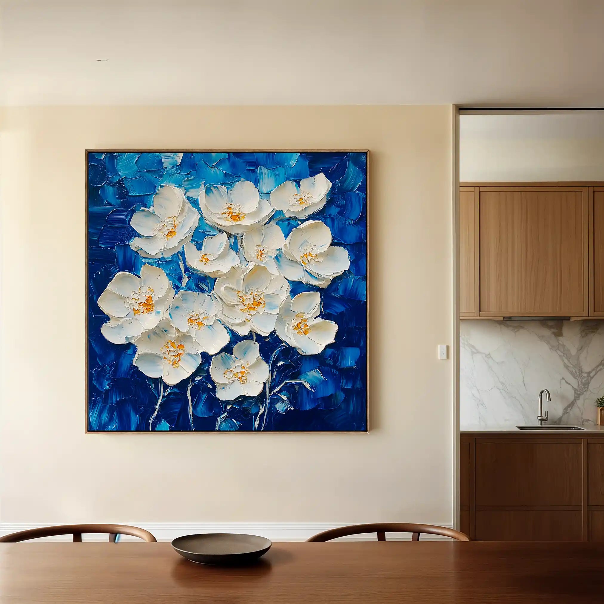 Floral 1315 Canvas Art 60 x 60 cm / Black