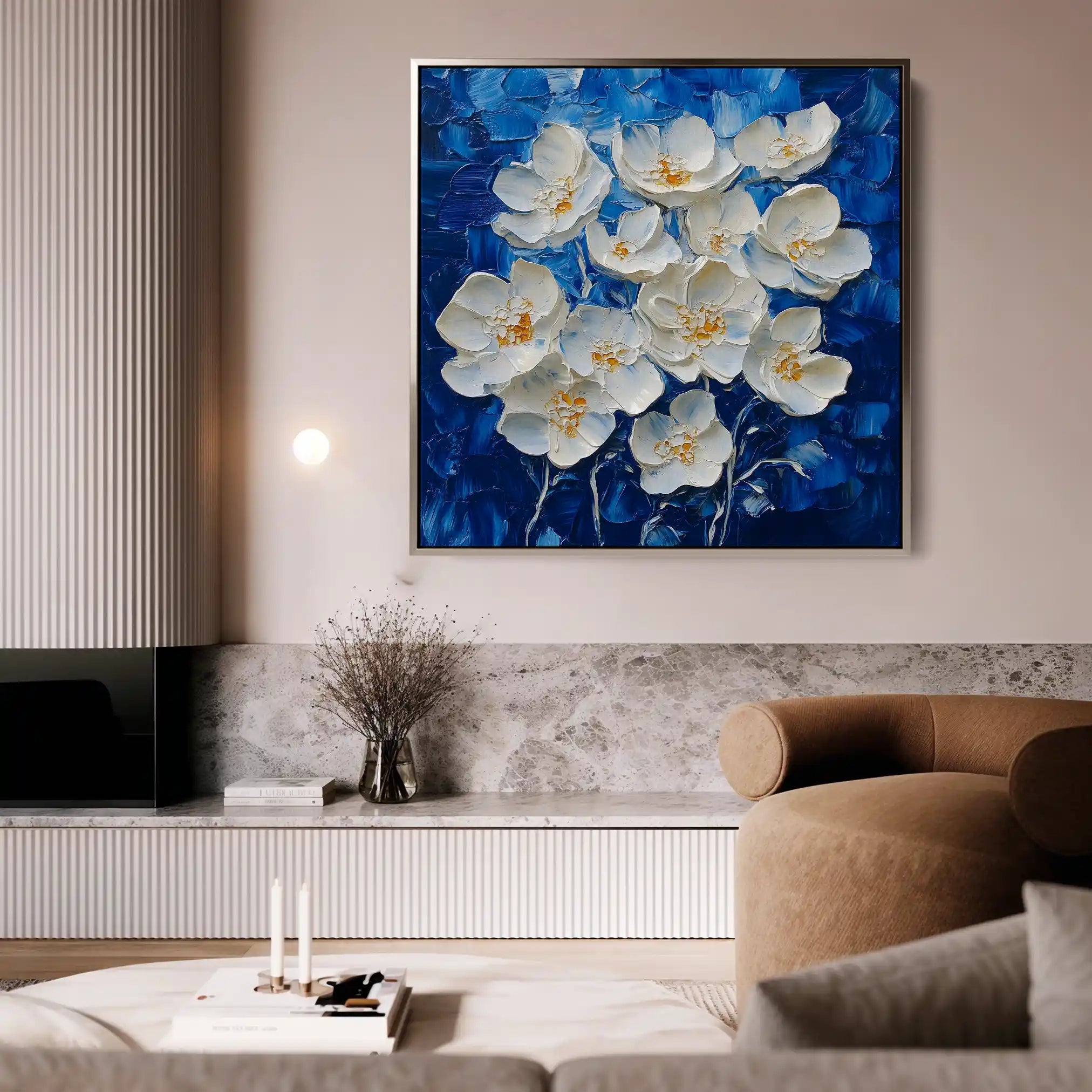 Floral 1315 Canvas Art 60 x 60 cm / Black