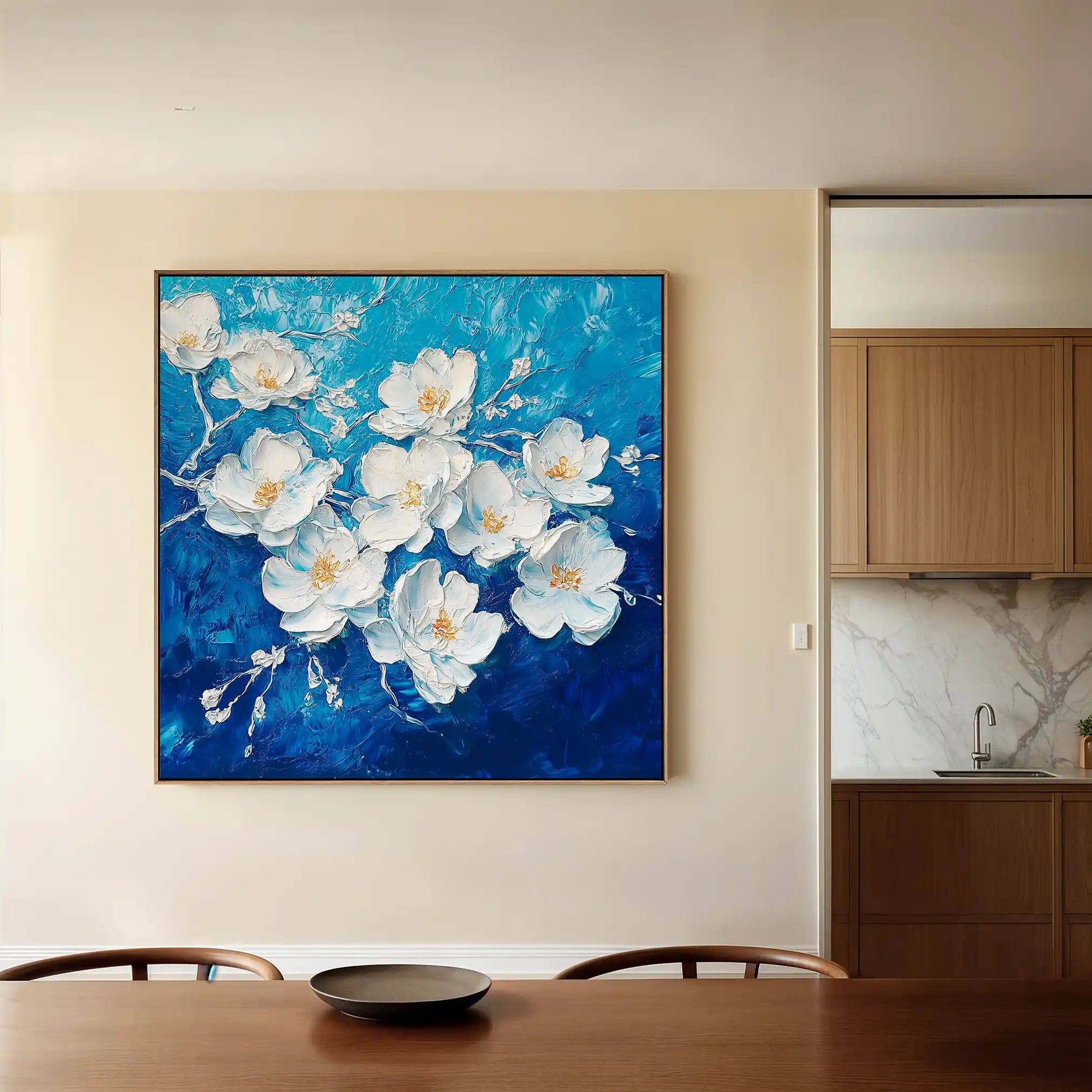 Floral 1316 Canvas Art 60 x 60 cm / Black
