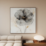 Floral 1317 Canvas Art 60 x 60 cm / Black