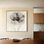 Floral 1317 Canvas Art 60 x 60 cm / Black