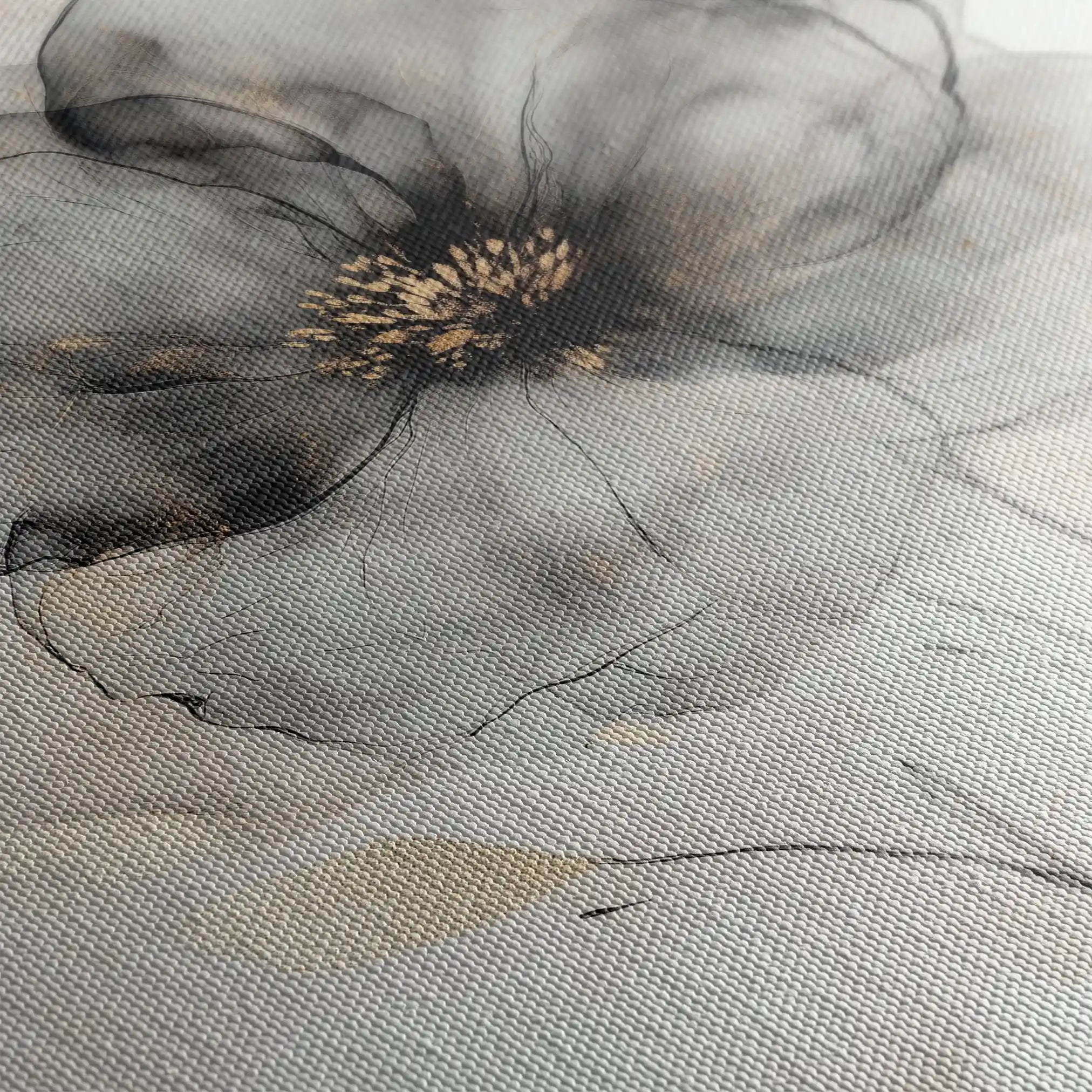 Floral 1317 Canvas Art 60 x 60 cm / Black