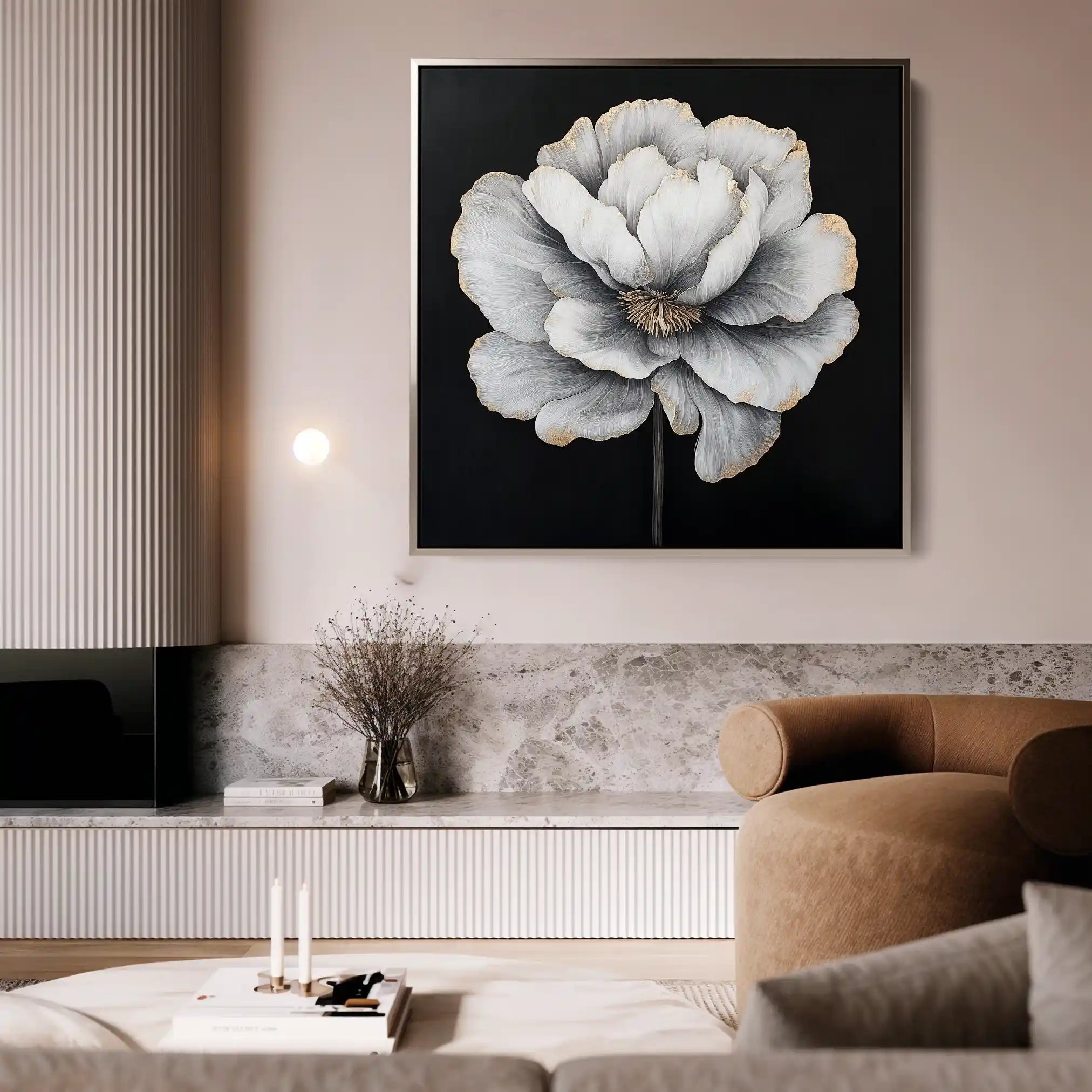 Floral 1320 Canvas Art 60 x 60 cm / Black