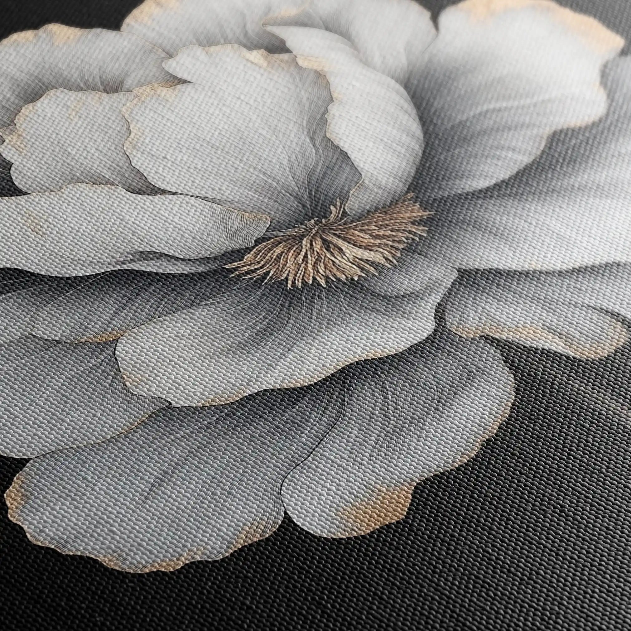 Floral 1320 Canvas Art 60 x 60 cm / Black