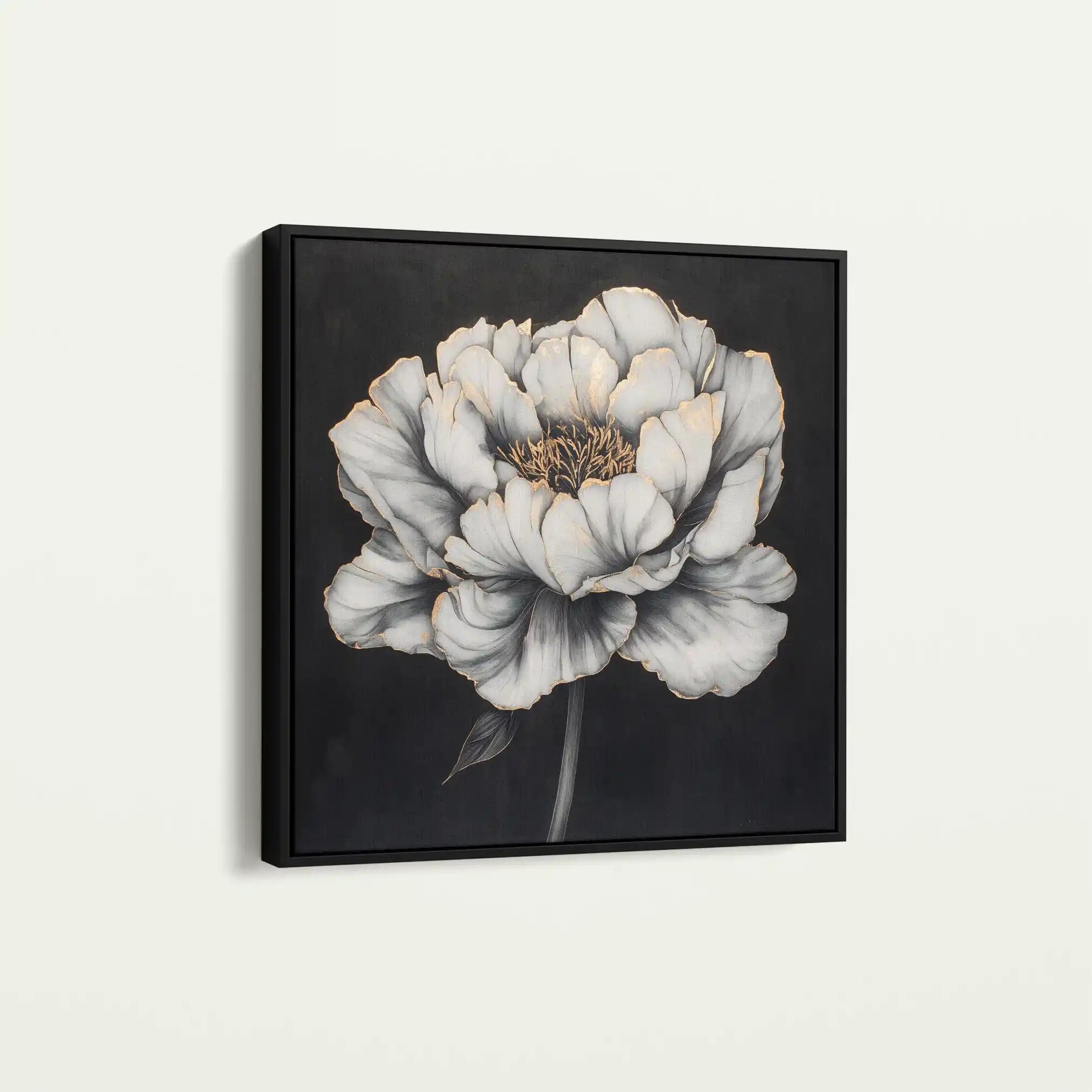 Floral 1321 Canvas Art 60 x 60 cm / Black