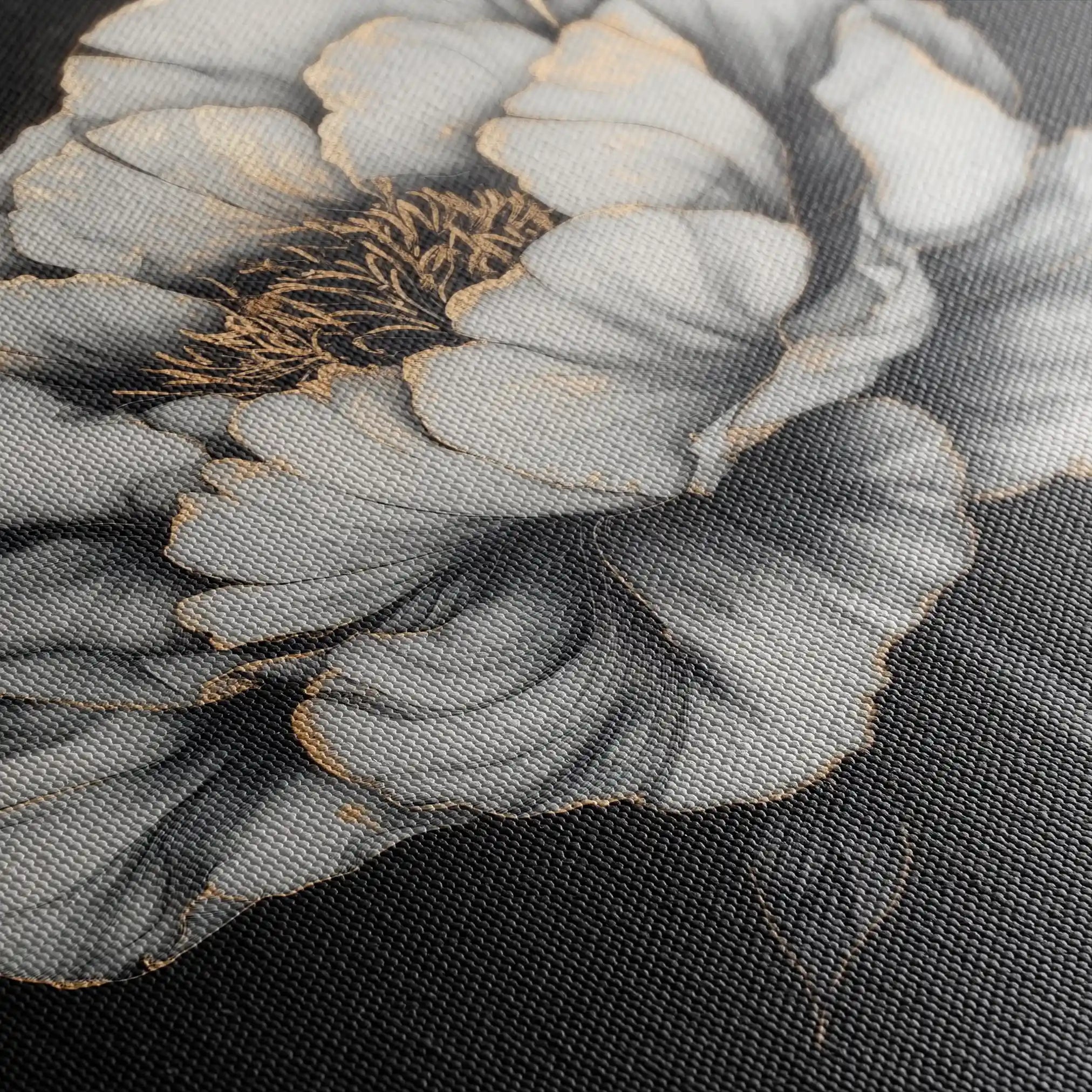 Floral 1321 Canvas Art 60 x 60 cm / Black