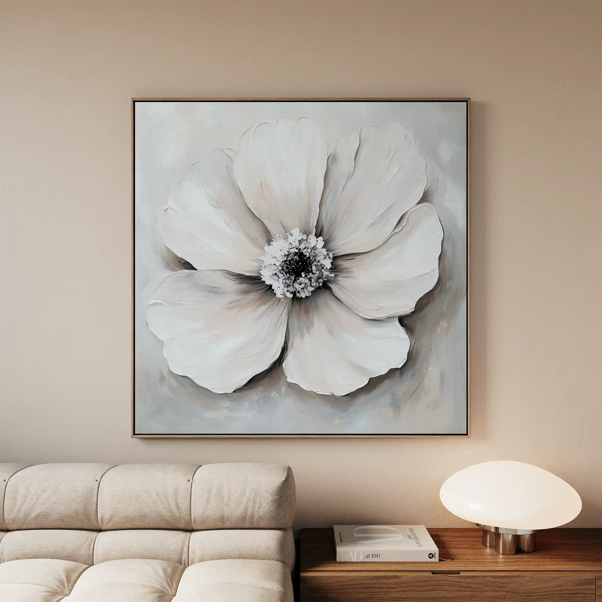 Floral 1323 Canvas Art 60 x 60 cm / Black
