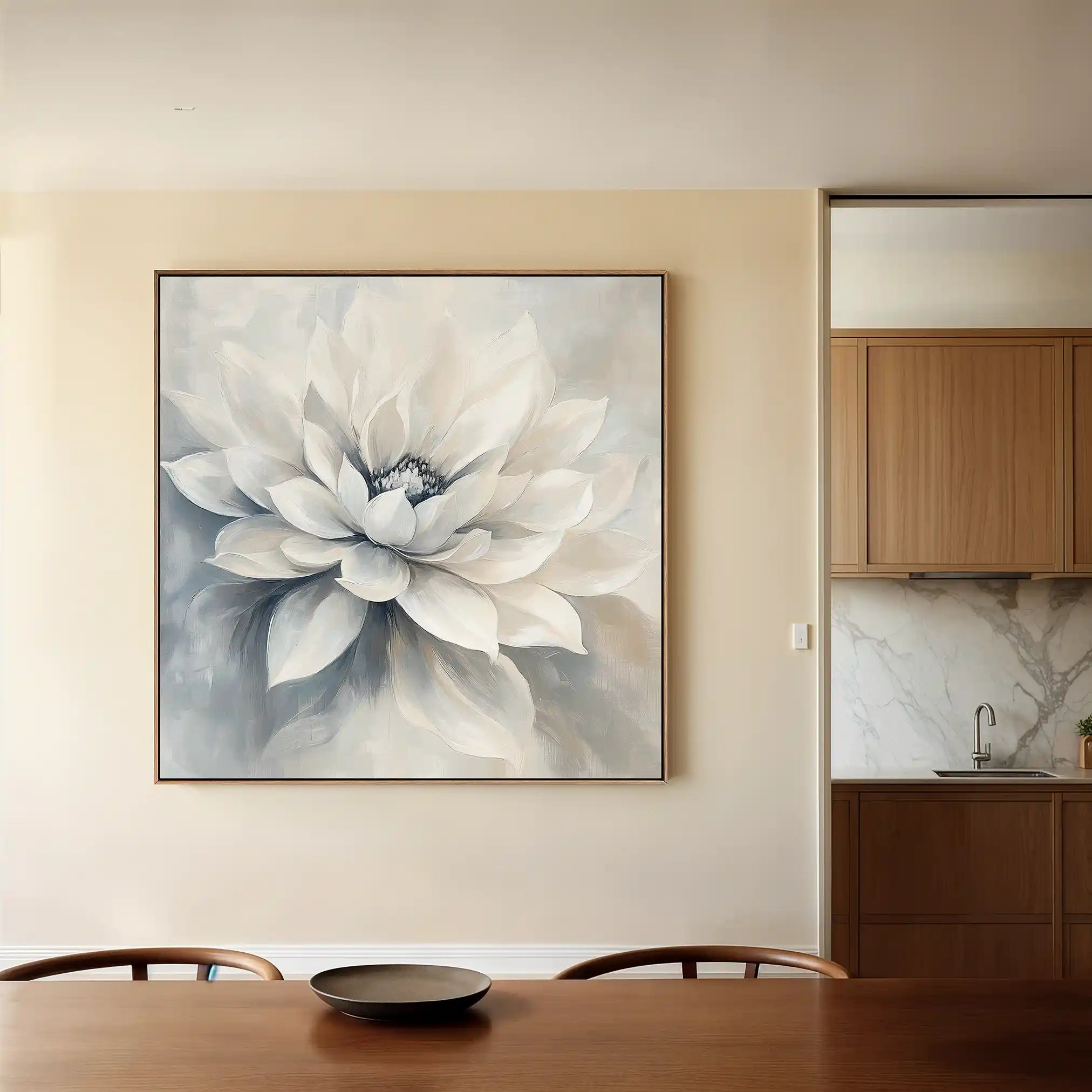 Floral 1324 Canvas Art 60 x 60 cm / Black