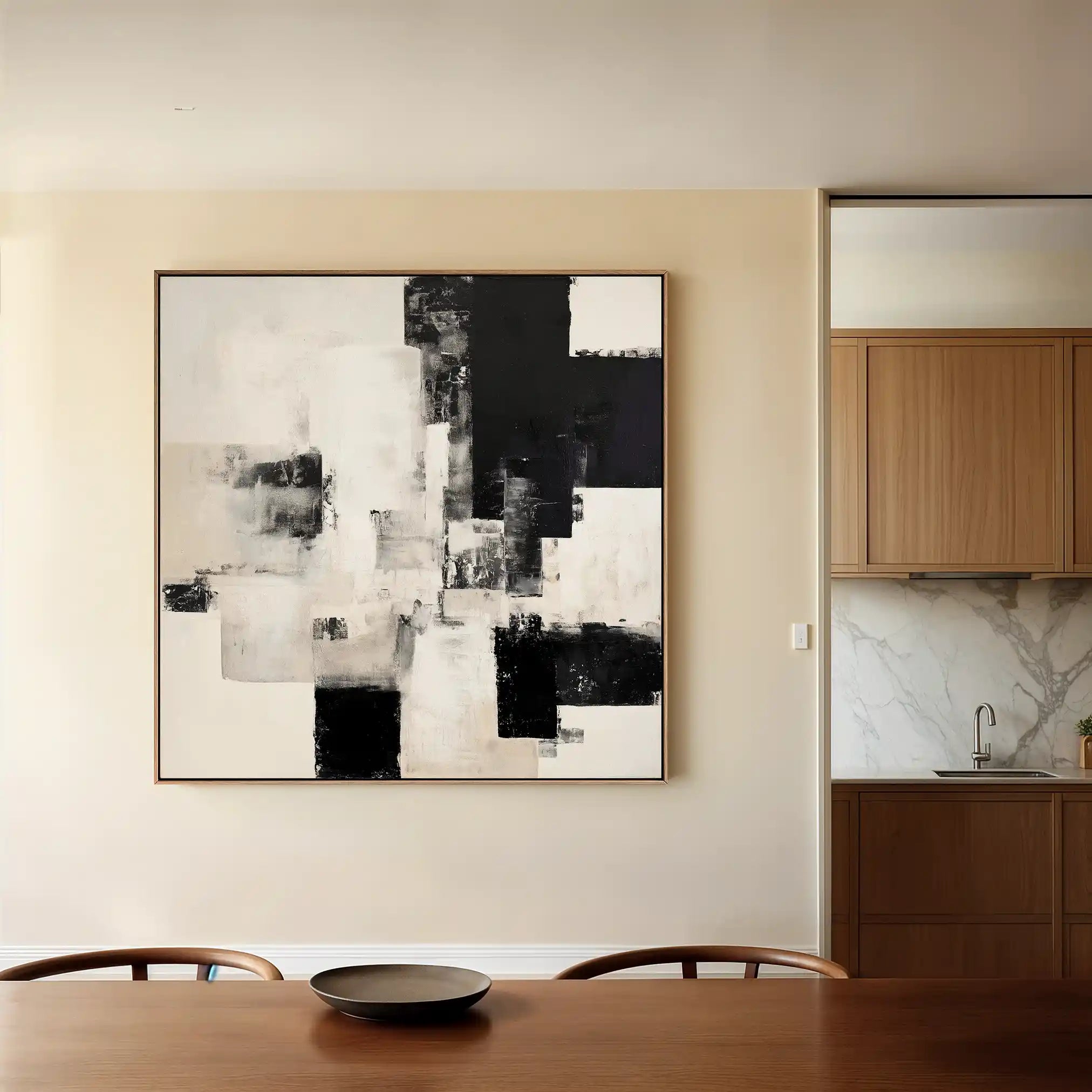Abstract 1326 Canvas Art 60 x 60 cm / Black