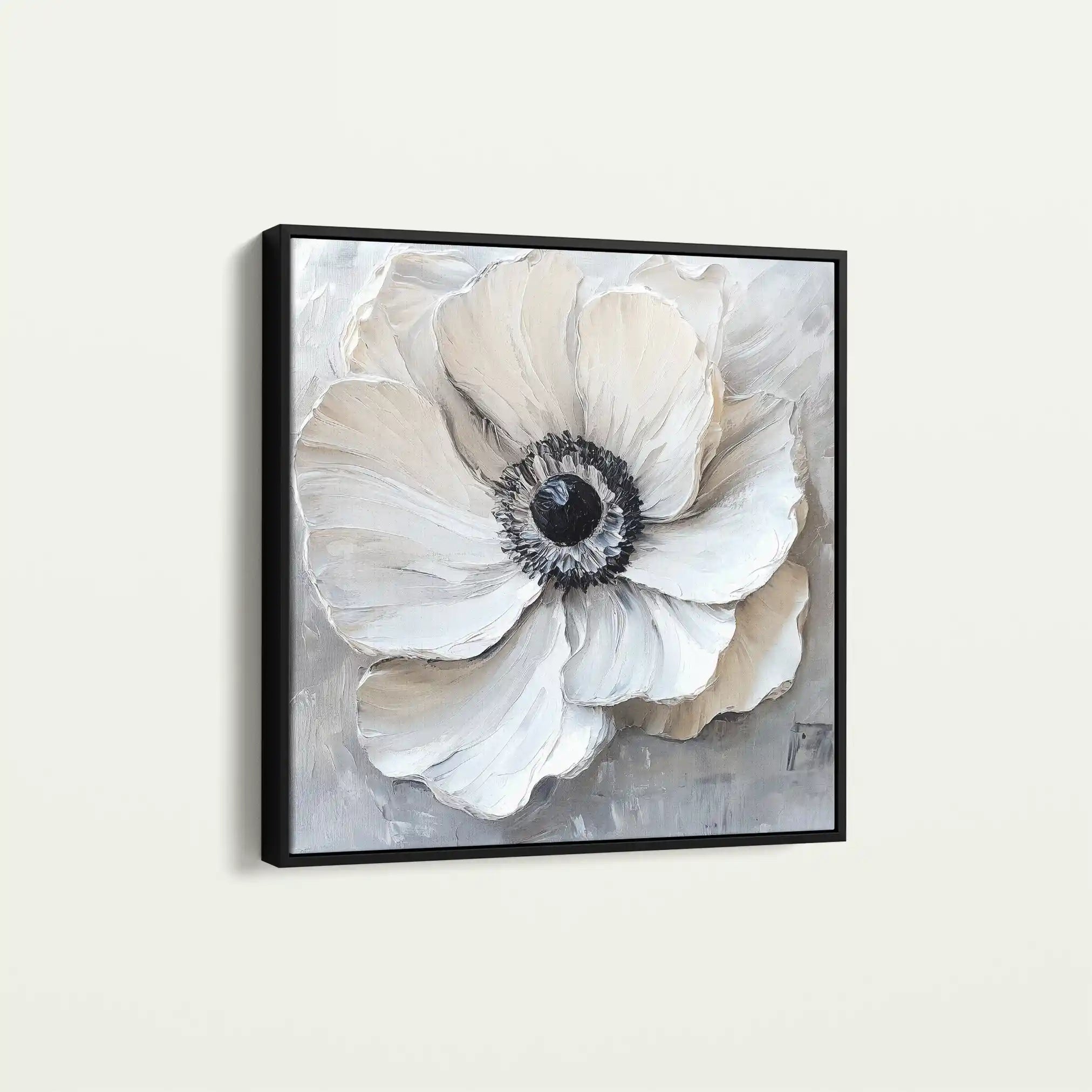 Floral 1326 Canvas Art 60 x 60 cm / Black