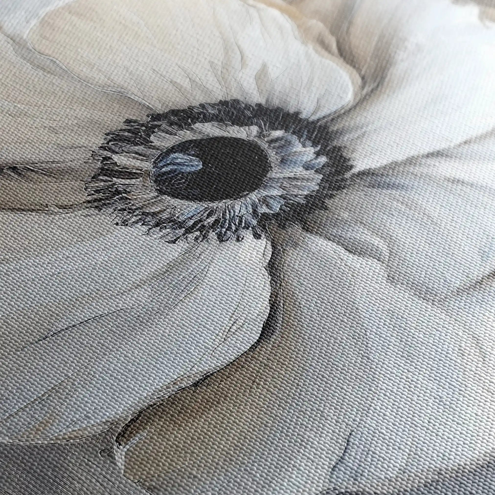 Floral 1326 Canvas Art 60 x 60 cm / Black