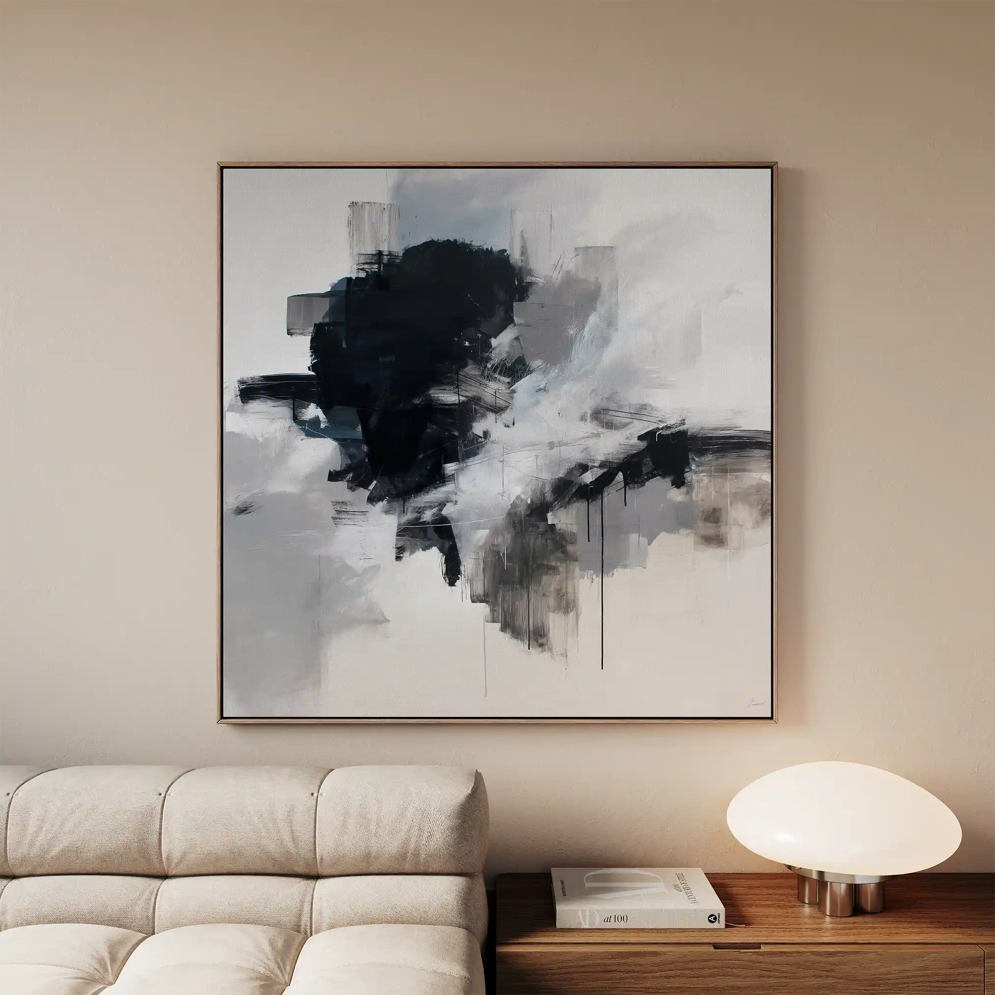 Abstract 1327 Canvas Art 60 x 60 cm / Black