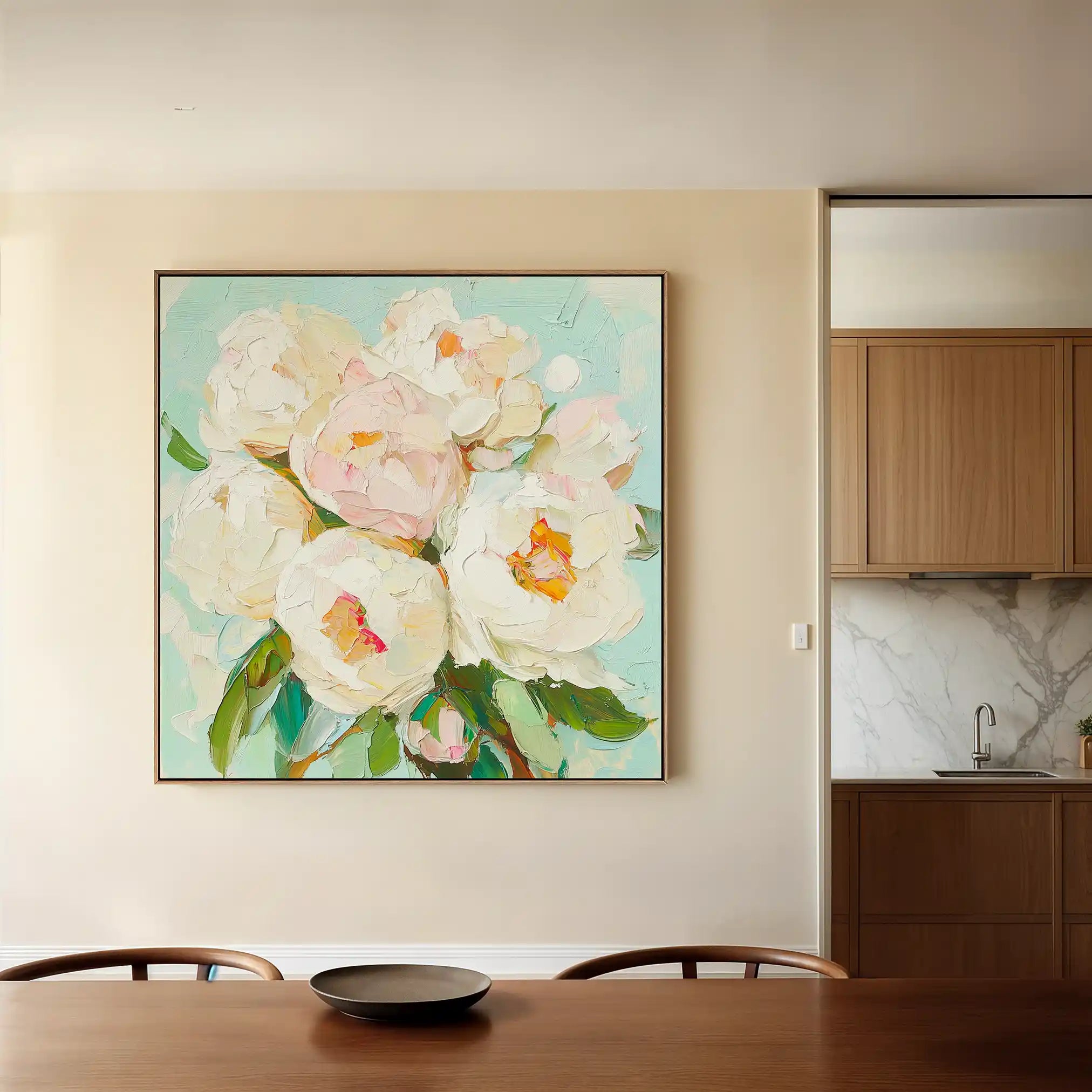 Floral 1327 Canvas Art 60 x 60 cm / Black